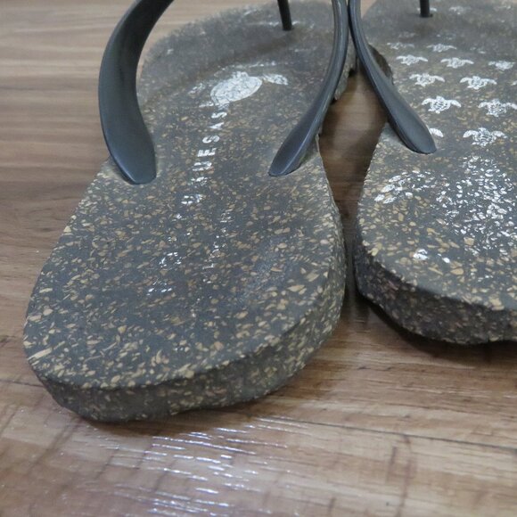 ASPORTUGUESAS Base Cork Sole Flip Flop Thong Sandals in Black Minimalist Sz 8/9 - Picture 10 of 11